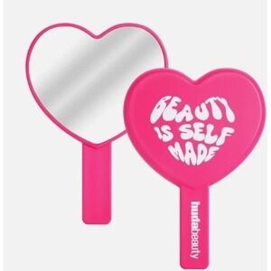 HUDA BEAUTY Pink Heart Shaped Hand Mirror Limited Edition Rare Sold Out